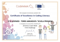 CODEWEEK Certificate of Excellence 2018